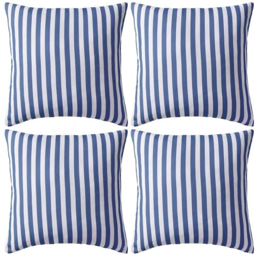 Vidaxl Bleu Lot De 4 Oreillers D'extérieur Rayure - Image 3