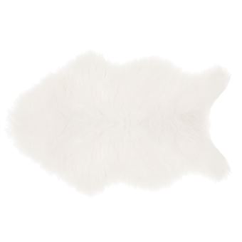 Atmosphera Kids - Tapis imitiation fourrure enfant Douceur - L. 60 x l. 90 cm - Blanc - Douceur - 1