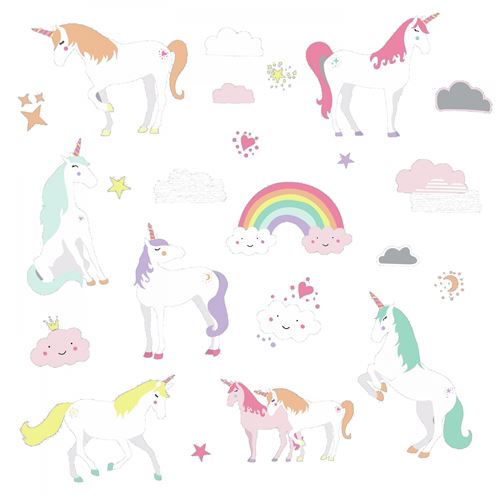 RoomMates stickers muraux Unicorn Magic vinyle 23 pièces