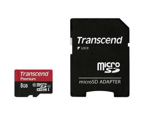 Transcend Premium - carte mémoire flash - 8 Go - microSDHC UHS-I