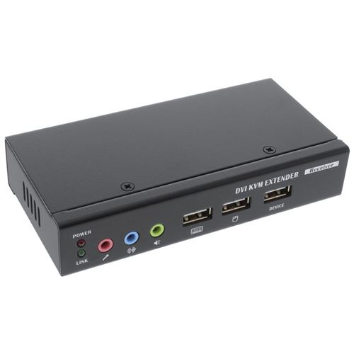 Extendeur KVM USB InLine® DVI sur câble TP avec audio jusqu'à 50 m