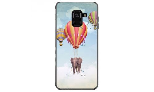 Coque souple pour Samsung Galaxy A8 2018 avec impression Motifs éléphant dans les nuages
