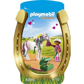 PLAYMOBIL - Country Jument et poulain - Multicolore - 11 pièces