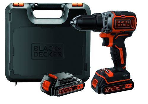 Black & Decker BL186KB-QW Perceuse sans fil Brushless en coffret de rangement avec 2 batteries/chargeur 1,5 Ah 18 V