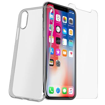 Pack Protection iPhone X / XS Coque transparente + Verre trempé - 1