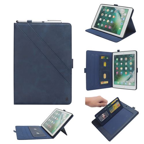 Etui en PU fentes de carte flip bleu pour votre Apple iPad Pro 12.9-inch (2017)/Pro 12.9-inch (2015)