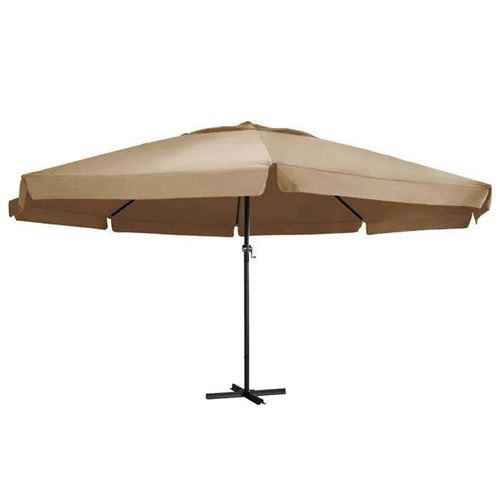 Parasol d'ext&eacute;rieur avec m&acirc;t en aluminium 600 cm Taupe Vidaxl Taupe