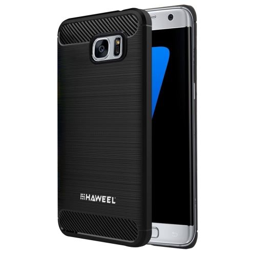 Galaxy S7 Edge Coque Protection TPU Effet Carbone Brossé Noir ALS52383