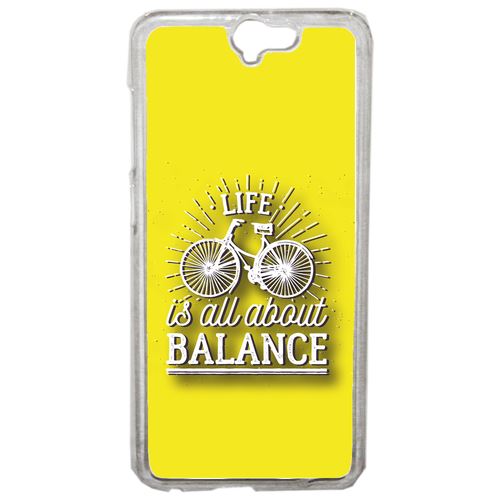 Coque Life Il All About Balance Fond Jaune Compatible One A9 Transparent
