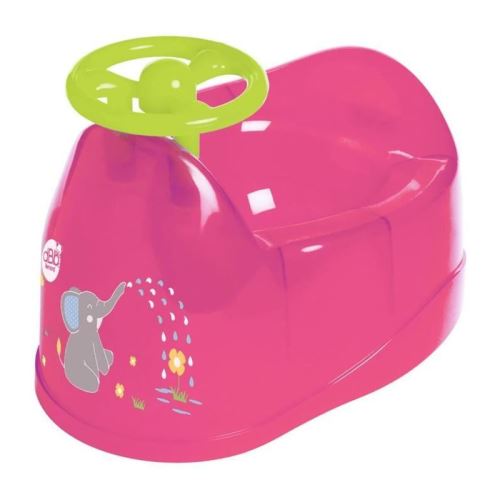 dbb remond pot bébé - décor éléphant avec volant - bébé fille - rose translucide