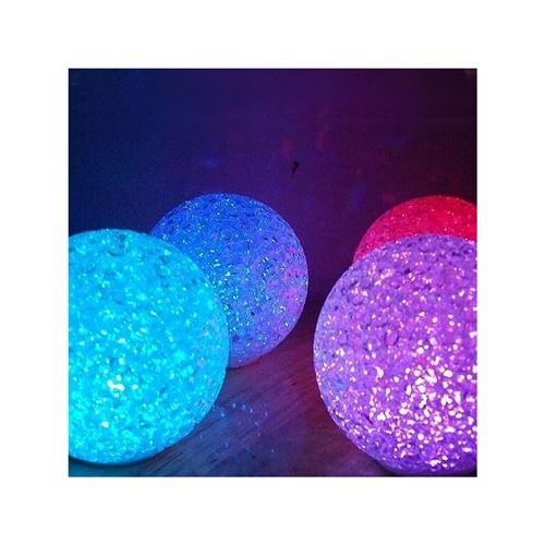 Veilleuse sphère effet cristal - LED multicolore