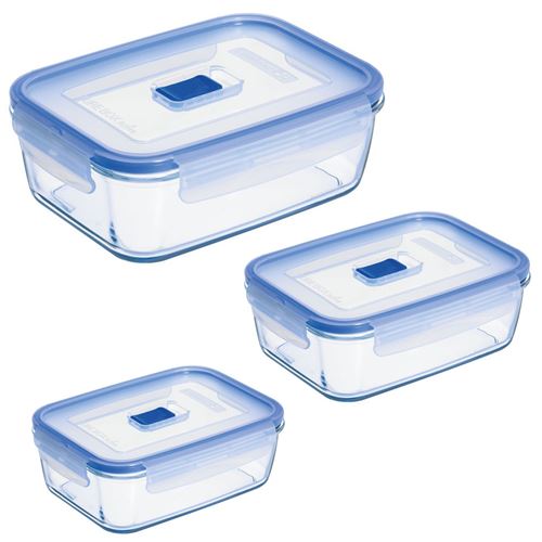 Set de 3 boîtes rectangulaires pure box - Luminarc - Transparent - Verre