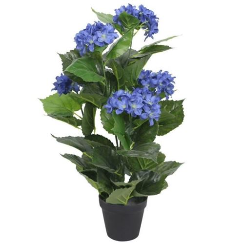 Plante hortensia artificielle avec pot 60 cm Bleu vidaXL - Bleu