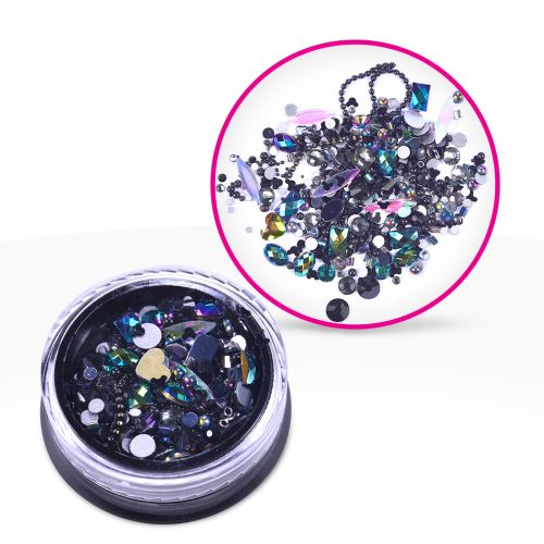 Pot de décoration Mix Noir, Chaines et Strass Luxe