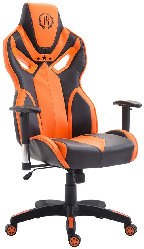 Fauteuil de bureau racing Fangio similicuir , Noir / Orange
