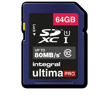 Integral UltimaPro - Carte mémoire flash - 64 Go - UHS Class 1 / Class10 - SDXC UHS-I - 1