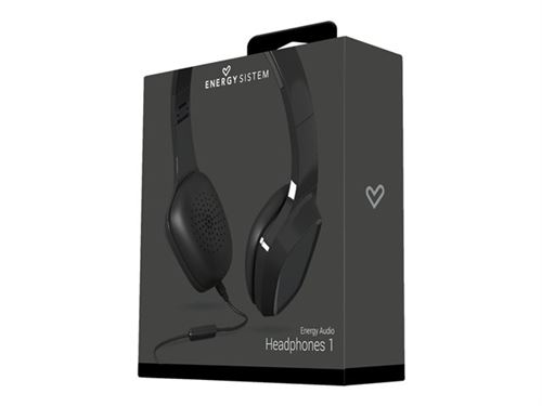 Energy Headphones 1 - Koptelefoon met micro - op oor - met bekabeling - 3,5 mm-stekker - ruisisolatie - zwart