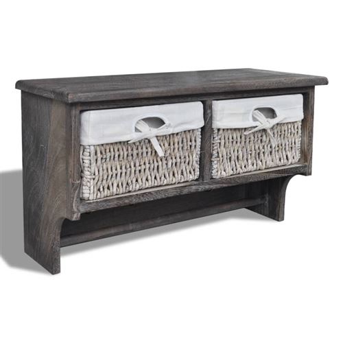vidaXL Porte-manteau Marron 60x23,5x33 cm Bois de Paulownia