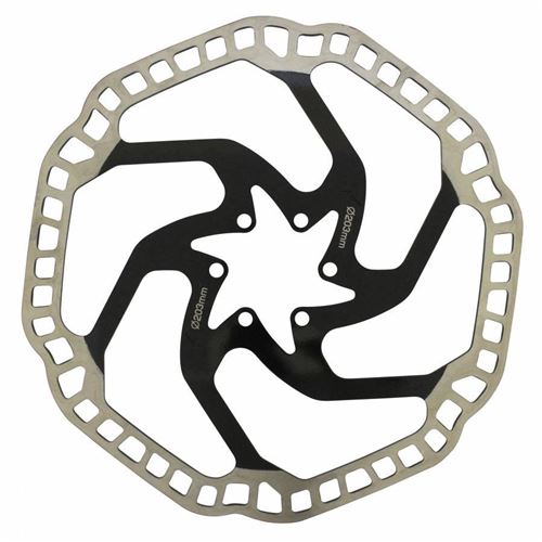 Disque de frein vtt 6 trous newton brake 203mm argent centre noir Piece detachee velo a la Fnac
