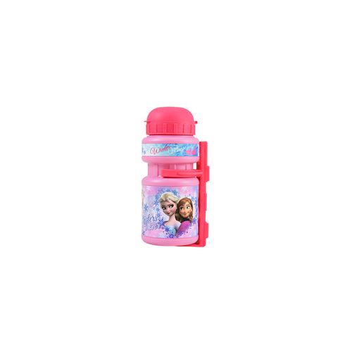 Bidon enfant reine des neiges plastique rose 300ml haut.150mm 70gr avec porte bidon