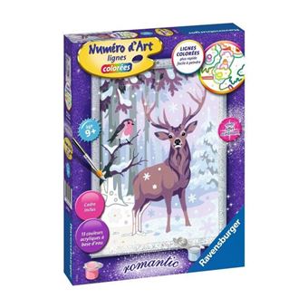 Kit de peinture Ravensburger Numéro d'Art moyen Cerf romantique