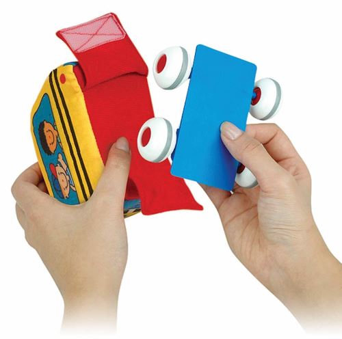Melissa & Doug 19221 Jouet mou pour bébé à tirer à l'arrière avec 4 véhicules