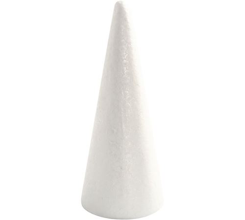 Cône en polystyrène, h: 19,5 cm, d: 7 cm, 1pièce