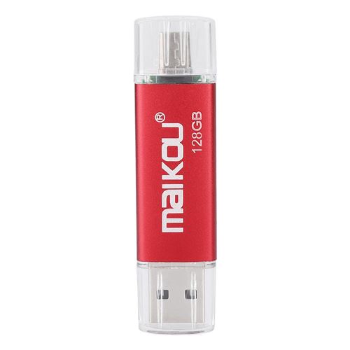 Générique Lecteur Flash Usb Otg Haute Vitesse Portable À Double Usage Avec Clé Usb 2.0 Memory Stick Red (128G) - Image 1