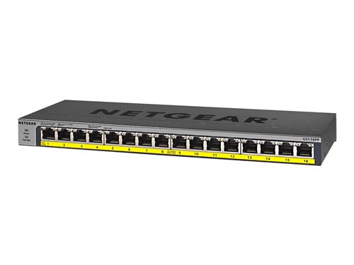 Switch Netgear GS116LP Unmanaged Gigabit Ethernet (10/100/1000) Noir