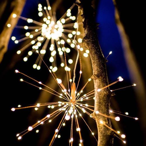 Starburst Guirlandes Lumineuses - Feux d'artifice LED avec 60 Branches et 180 Micro Led pour Noël Soirée Fête Maison Jardin, Blanc Chaud