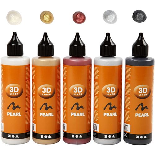 Creotime 3D liner métallique 100 ml 5 pièces multicolore 5 pièces