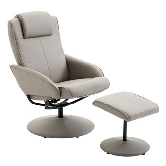 100 Sur Fauteuil Relax Inclinable Style Contemporain Avec Repose Pieds Simili Cuir Acier Gris Achat Prix Fnac