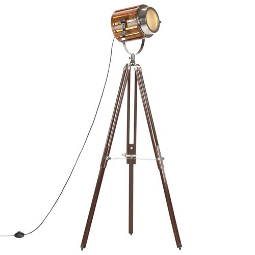 vidaXL Lampadaire à trépied Bois de manguier massif 186 cm