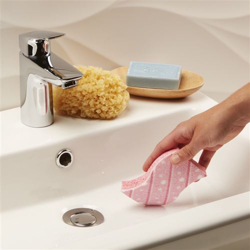 spontex lot de 2 eponges salle de bain salsa - végétale