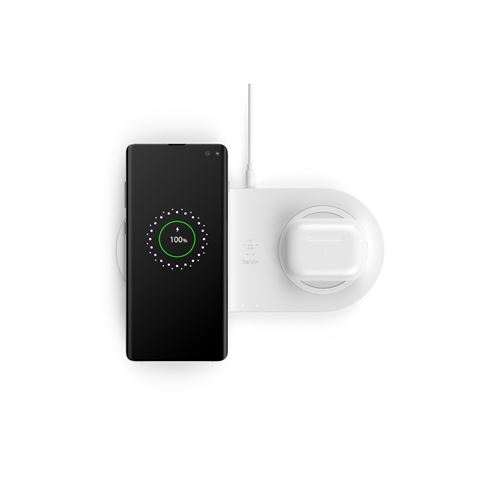 Belkin BOOST CHARGE Dual - Draadloos oplaadstation + netadapter - 10 Watt - wit