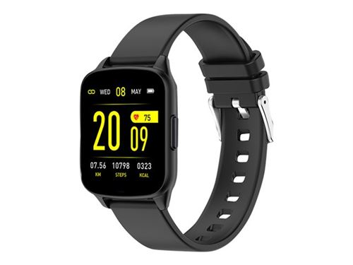 ABYX Fit Ozone - Smart watch met band - silicone - zwart - display 1.3 - Bluetooth - 33 g