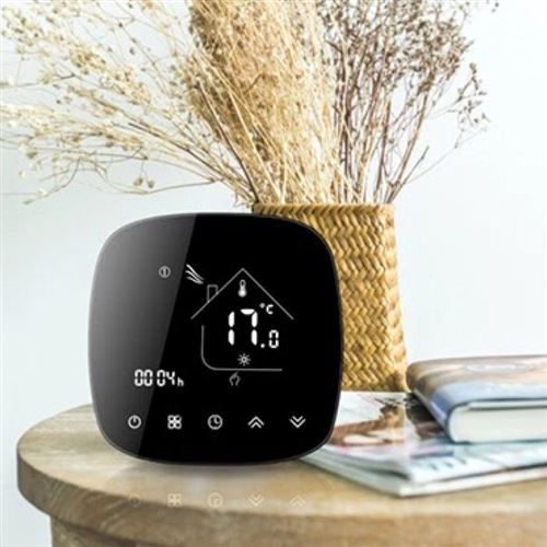 Thermostat Connecté Wi-Fi Chauffage à Eau - Écran noir - SILAMP