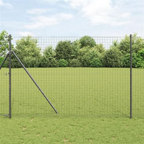 Non Communiqué Gris Vidaxl Poteaux De Clôture 7 Pcs Ø32 Mm 210 Cm Acier Galvanisé 42004216