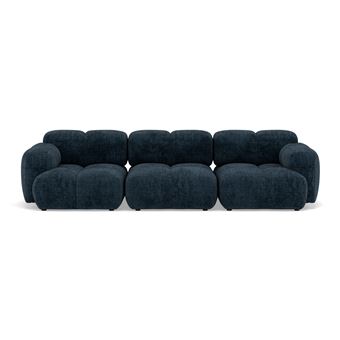 Grace - canapé modulable 3 places en velours texturé - Bleu - 1