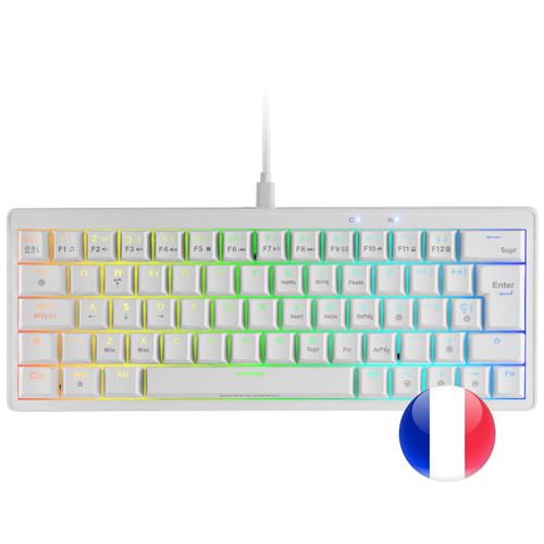 Mars Gaming MKMINIPRO, Teclado Mecánico Ultra-Compacto 60%, Switches Mecánicos Hot-Swappable, Iluminación RGB Chroma, Teclado Gaming Antighosting, Multiplataforma, Switch Silencioso, Idioma Español /