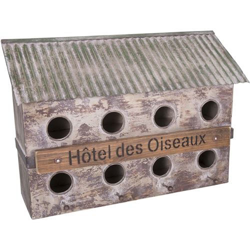 Meilleurs prix pour Antic Line Créations - Nichoir 8 oiseaux en fer et sapin Hôtel des oiseaux