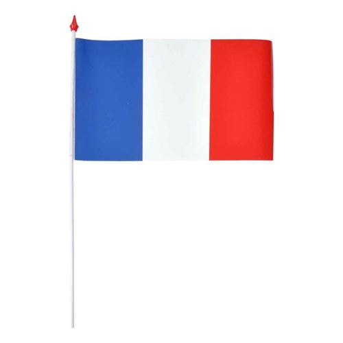 1€ sur 10 drapeaux france papier avec hampe 9.5x16cm - cda 14521 - Article  et décoration de fête - Achat & prix