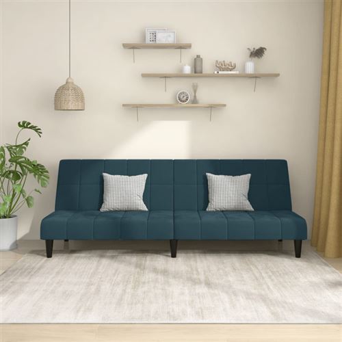 Non Communiqué Bleu Vidaxl Canapé-Lit À 2 Places Velours