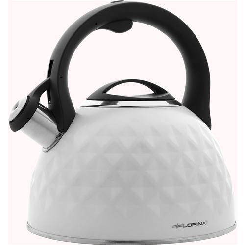 Florina Blanc Bouilloire À Induction Théière Sifflet 2,5L Acier Inox., Design Moderne,, Diamond, - Image 3