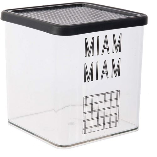 Cook Concept - Boîte de conservation transparente à messages couvercle noir 14 x 13.5 x 14 cm