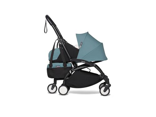 Babyzen - Poussette YOYO2 cadre noir pack 0+ et YOYO+ bag bleu aqua