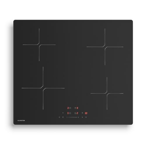 KLARSTEIN PowerGlide Plaque Induction Encastrable 4 Zones 7400W Minuterie Anti-rayures Plaque Cuisson Induction 60cm