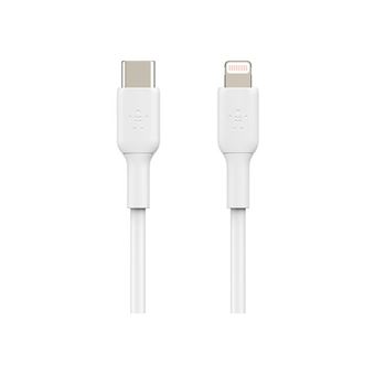 Belkin BOOST CHARGE - Câble Lightning - 24 pin USB-C mâle pour Lightning mâle - 2 m - blanc - Alimentation USB (18 W) - 1