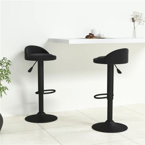 Non Communiqué Noir Vidaxl Tabourets De Bar Lot De 2 Velours333598