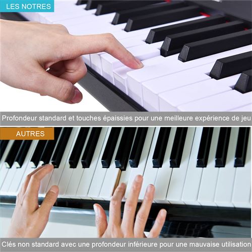 Piano Numérique 61 Touches Pliable avec 128 Sons & 128 Rythmes Clavier  Électronique Portable avec Fonction Bluetooth Haut-Parleurs & Pédale de  Sustain